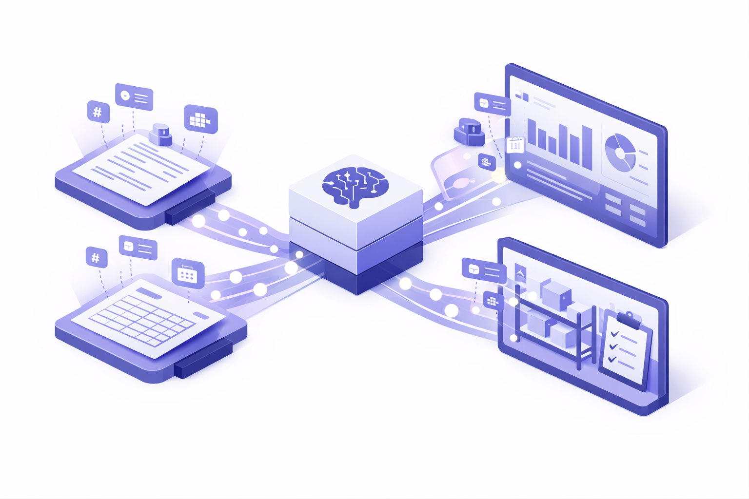 Illustration du Portail IA - traitement de documents par OCR et intelligence artificielle